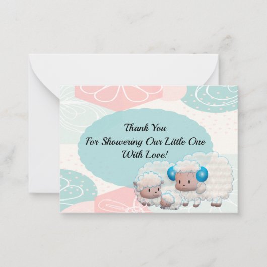 Familie Schafe im Abstrakten Hintergrund Danke Kar Mitteilungskarte (Vorderseite)