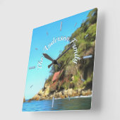 Familie Serene Yelapa 0758 Quadratische Wanduhr (Winkel)