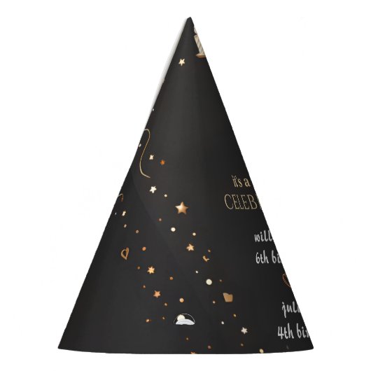 Familie Sibling Schwarz einfache moderne Joint Geb Partyhütchen (Links)