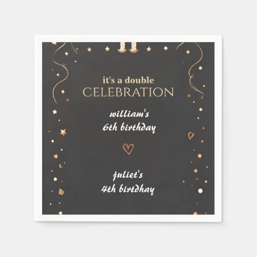 Familie Sibling Schwarz einfache moderne Joint Geb Serviette (Vorderseite)