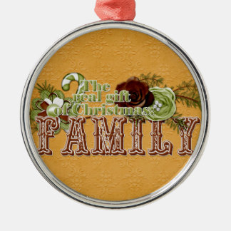 Familie Silbernes Ornament