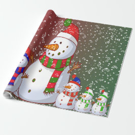 Familie Snowman - Geschenkpapier
