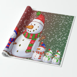Familie Snowman - Geschenkpapier