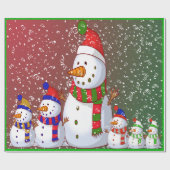 Familie Snowman - Geschenkpapier (Flach)