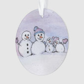 Familie Snowman Ornament (Vorderseite)