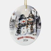 Familie Snowman Personalisierte Weihnachtsschmuck (Rechts)