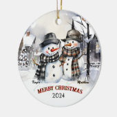 Familie Snowman Personalisierte Weihnachtsschmuck (Links)