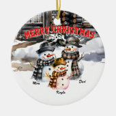 Familie Snowman Personalisierte Weihnachtsschmuck (Vorne)