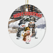 Familie Snowman Personalisierte Weihnachtsschmuck (Links)