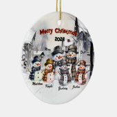 Familie Snowman Personalisierte Weihnachtsschmuck (Rechts)