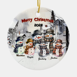 Familie Snowman Personalisierte Weihnachtsschmuck