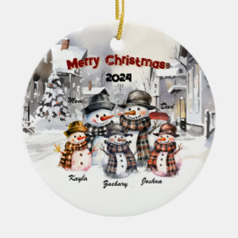 Familie Snowman Personalisierte Weihnachtsschmuck