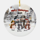 Familie Snowman Personalisierte Weihnachtsschmuck (Hinten)