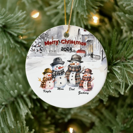Familie Snowman Personalisierte Weihnachtsschmuck (Baum)