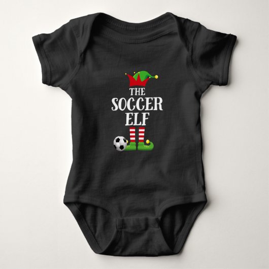 Familie Soccer Elf passt Weihnachtsmannschaft Elf Baby Strampler (Vorderseite)