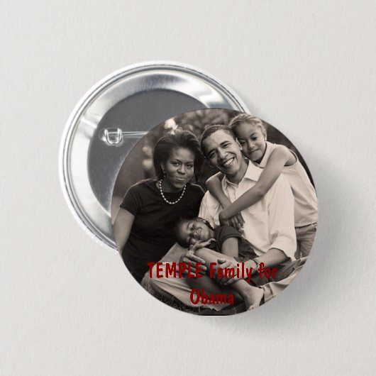 Familie, TEMPEL Familie für Obama Button (Vorne & Hinten)