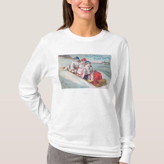 Familie Tobogganing und Anwendung von Lutted T-Shirt (Vorderseite)