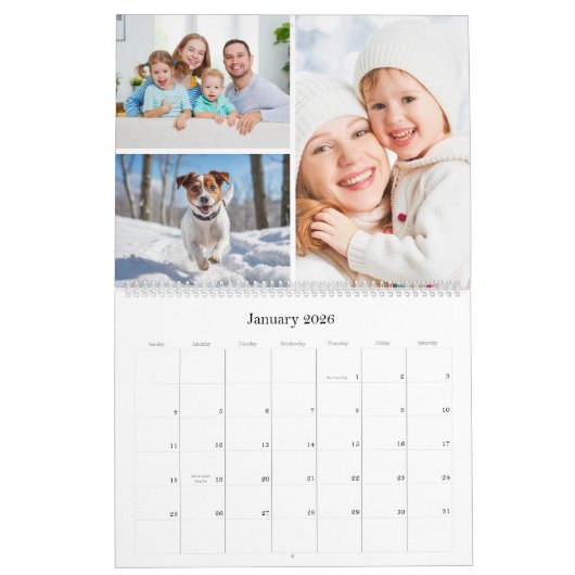 Familie und Freunde Cranberry Red Custom Fotos Kalender (Jan 2026)