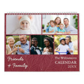 Familie und Freunde Cranberry Red Custom Fotos Kalender (Titelbild)