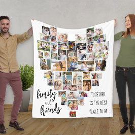 Familie und Freunde Herz geformt 51 FotoCollage Fleecedecke