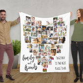 Familie und Freunde Herz geformt 51 FotoCollage Fleecedecke