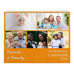 Familie und Freunde Multi Foto Orange Kalender