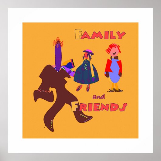Familie und Freunde Orange Poster (Vorne)