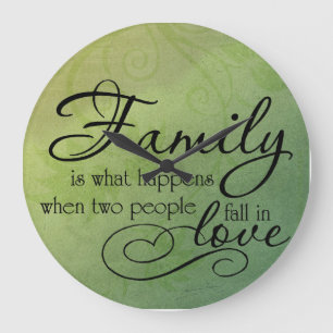 Familie und Liebe Große Wanduhr