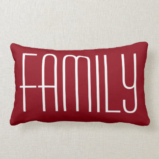 Familie und Zuhause-rotes lumbales Kissen 13" X 21