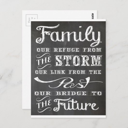 Familie: Unsere Zuflucht vor dem Sturm Postkarte (Vorne/Hinten)