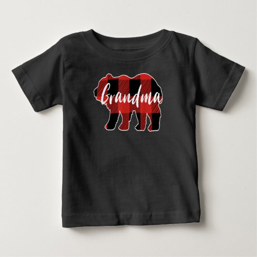 Familie Valentine Matching Buffalo Kariert Oma Baby T-shirt (Vorderseite)