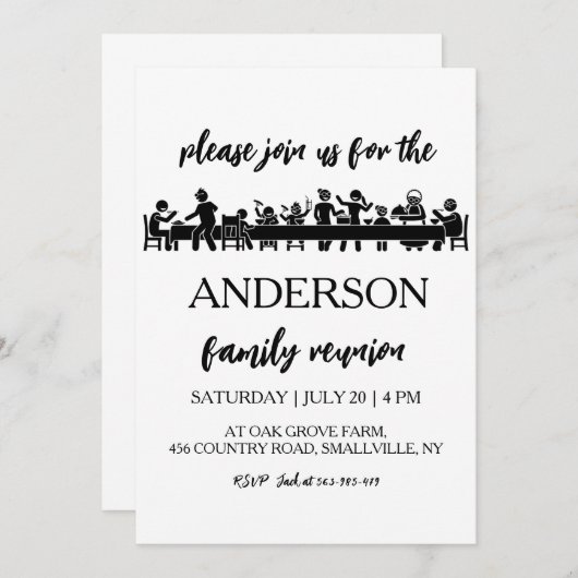 Familie vereint Wiedersehen-Einladungen Einladung (Vorne/Hinten)
