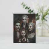 Familie viktorianisch Vampire, gotischer Horror Postkarte (Stehend Vorderseite)