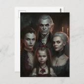 Familie viktorianisch Vampire, gotischer Horror Postkarte (Vorne/Hinten)