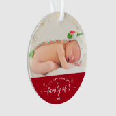 Familie von 3 Baby First Christmas Snowflake Foto Ornament (Vorderseite)