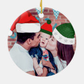 Familie von 3 Custom Baby's First Christmas Foto Keramik Ornament (Hinten)