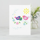 Familie von 3 Vögeln Dankeskarte (Stehend Vorderseite)