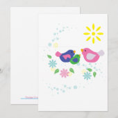 Familie von 3 Vögeln Dankeskarte (Vorne/Hinten)