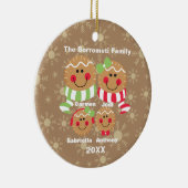 Familie von 4 Lebkuchen Gesichter Weihnachtsschmuc Keramik Ornament (Rechts)