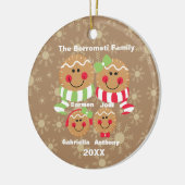 Familie von 4 Lebkuchen Gesichter Weihnachtsschmuc Keramik Ornament (Links)
