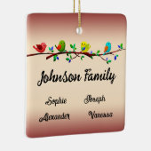 Familie von 4 Mitgliedern Personalisiert Weihnacht Keramikornament (Rechts)