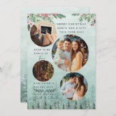 Familie von 4 Schwangerschaftsankündigung Wasserfa Feiertagskarte (Vorne/Hinten)