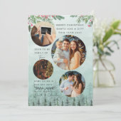 Familie von 4 Schwangerschaftsankündigung Wasserfa Feiertagskarte (Stehend Vorderseite)