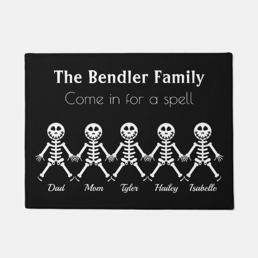 Familie von 5 Skeleton Halloween Doormat Fußmatte (Vorderseite)