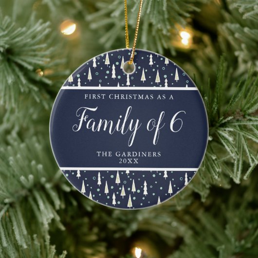 Familie von 6 Personalisierten wir erwarten 4. Bab Keramik Ornament (Baum)