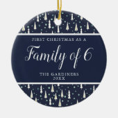 Familie von 6 Personalisierten wir erwarten 4. Bab Keramik Ornament (Vorne)