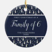 Familie von 6 Personalisierten wir erwarten 4. Bab Keramik Ornament (Hinten)