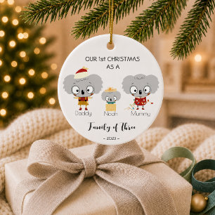 Familie von drei ersten Weihnachten Koala-Ornament Keramik Ornament