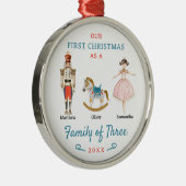 Familie von drei Nutcracker Erstes Weihnachtsfest Ornament Aus Metall (Rechts)