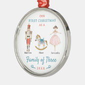 Familie von drei Nutcracker Erstes Weihnachtsfest Ornament Aus Metall (Links)